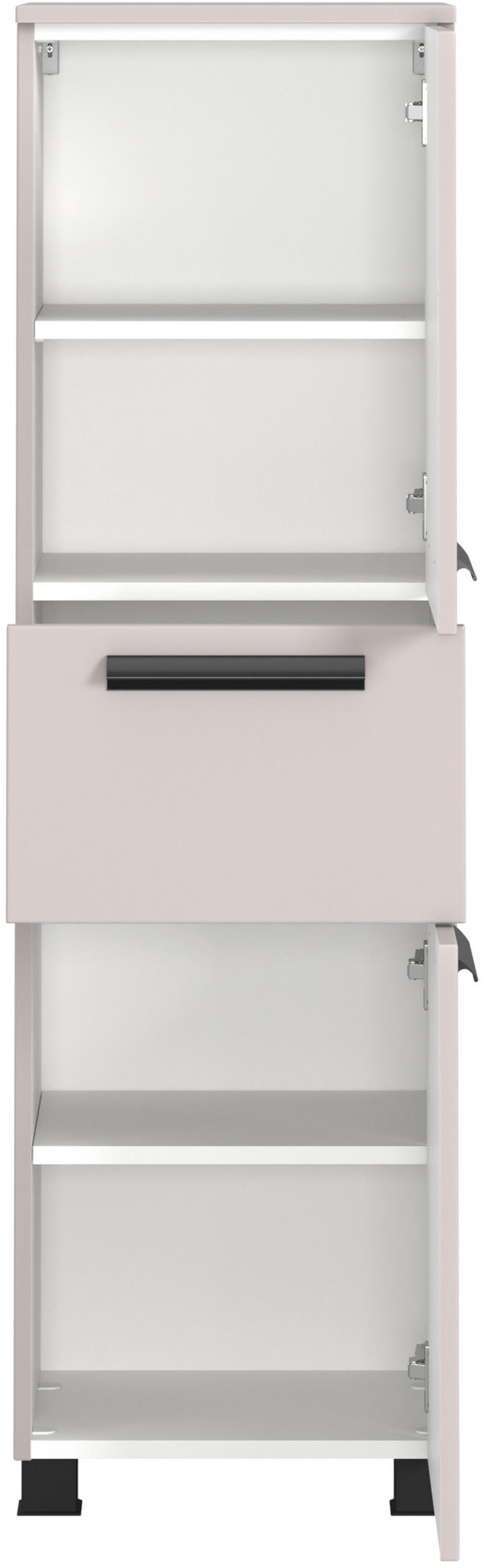 MIDISCHRANK 40/130/35 cm  - Kaschmir/Schwarz, KONVENTIONELL, Holzwerkstoff/Kunststoff (40/130/35cm) - Xora