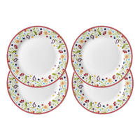 FRÜHSTÜCKSTELLERSET Multicolor, Weiß 4-teilig Shanti  - Multicolor/Weiß, KONVENTIONELL, Keramik (21/21/6cm) - Ritzenhoff Breker
