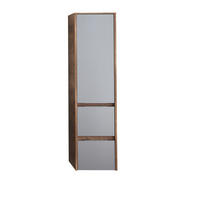 MIDISCHRANK 33,3/126,8/33 cm  - Eichefarben/Alufarben, Design, Glas/Holzwerkstoff (33,3/126,8/33cm) - Sadena