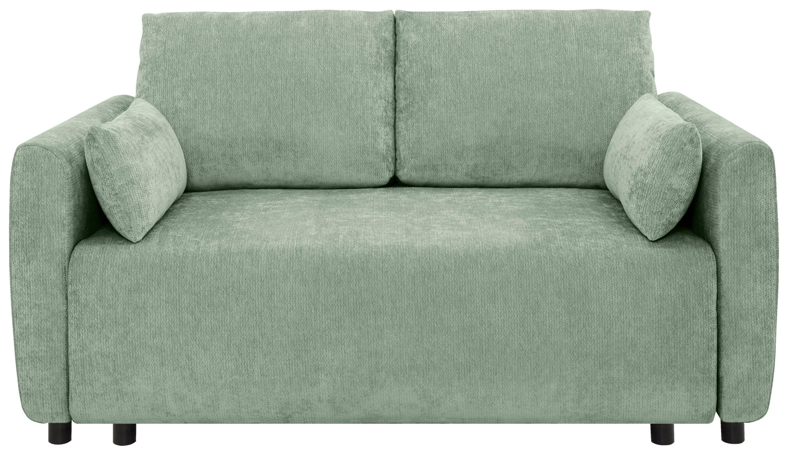 SCHLAFSOFA Chenille Mintgrün  - Schwarz/Mintgrün, KONVENTIONELL, Kunststoff/Textil (161/90/108cm) - Carryhome