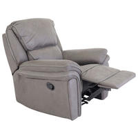 RECLINERFÅTÖLJ i läderimitation (vegan) grå, svart  - grå/svart, Design, metall/textil (98.5/96/99cm) - Livetastic