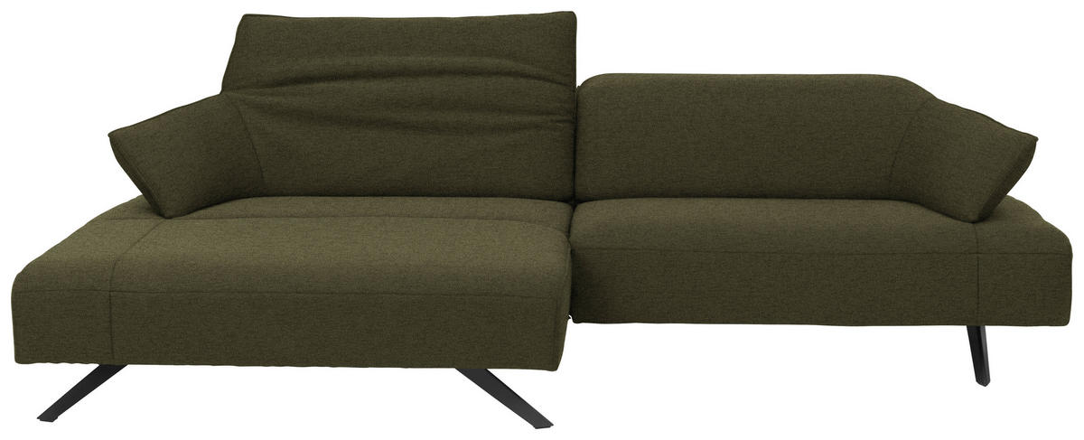ECKSOFA in Struktur Olivgrün  - Anthrazit/Olivgrün, Design, Textil/Metall (165/276cm) - Himolla