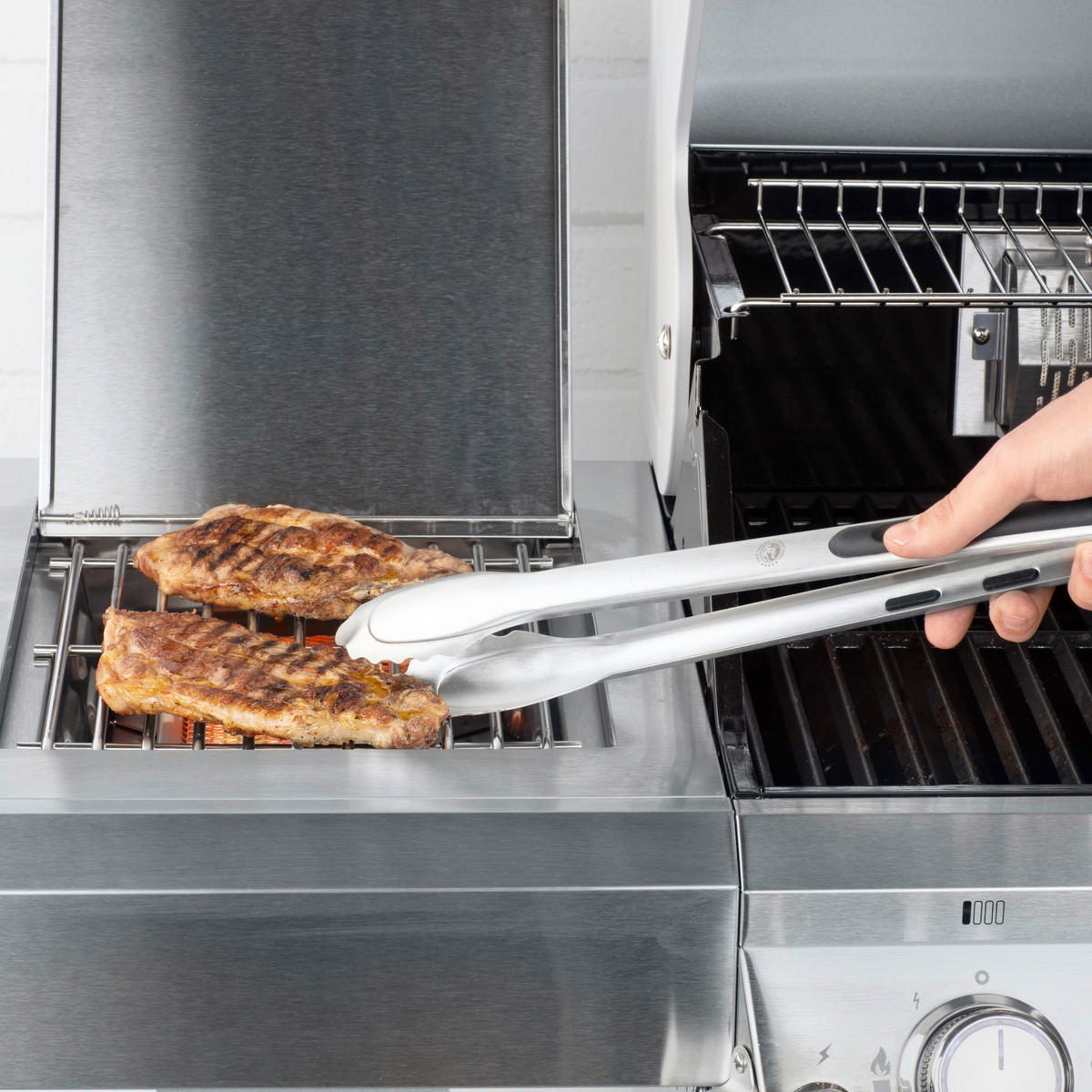 GASGRILL Edelstahlfarben BBQ  - Edelstahlfarben, Basics, Metall (80/87/62.5cm) - CHEF CUISINE