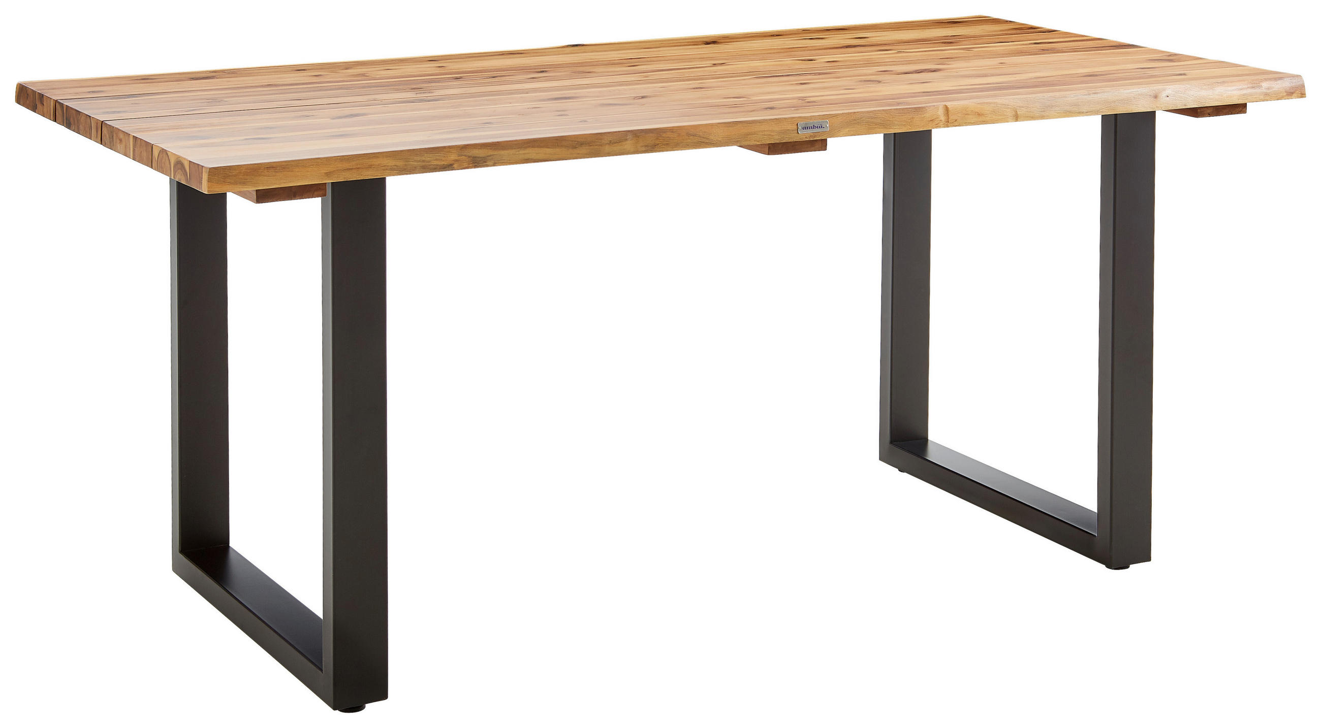 GARTENTISCH 180/90/75 cm Holz, Metall - Schwarz/Akaziefarben, Design, Holz/Metall (180/90/75cm) - Ambia Garden