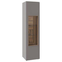 VITRINE VLACERA LIVING in furniert Wildeiche Grau, Wildeiche  - Wildeiche/Grau, Design, Glas/Holz (48/194/45cm) - Voglauer