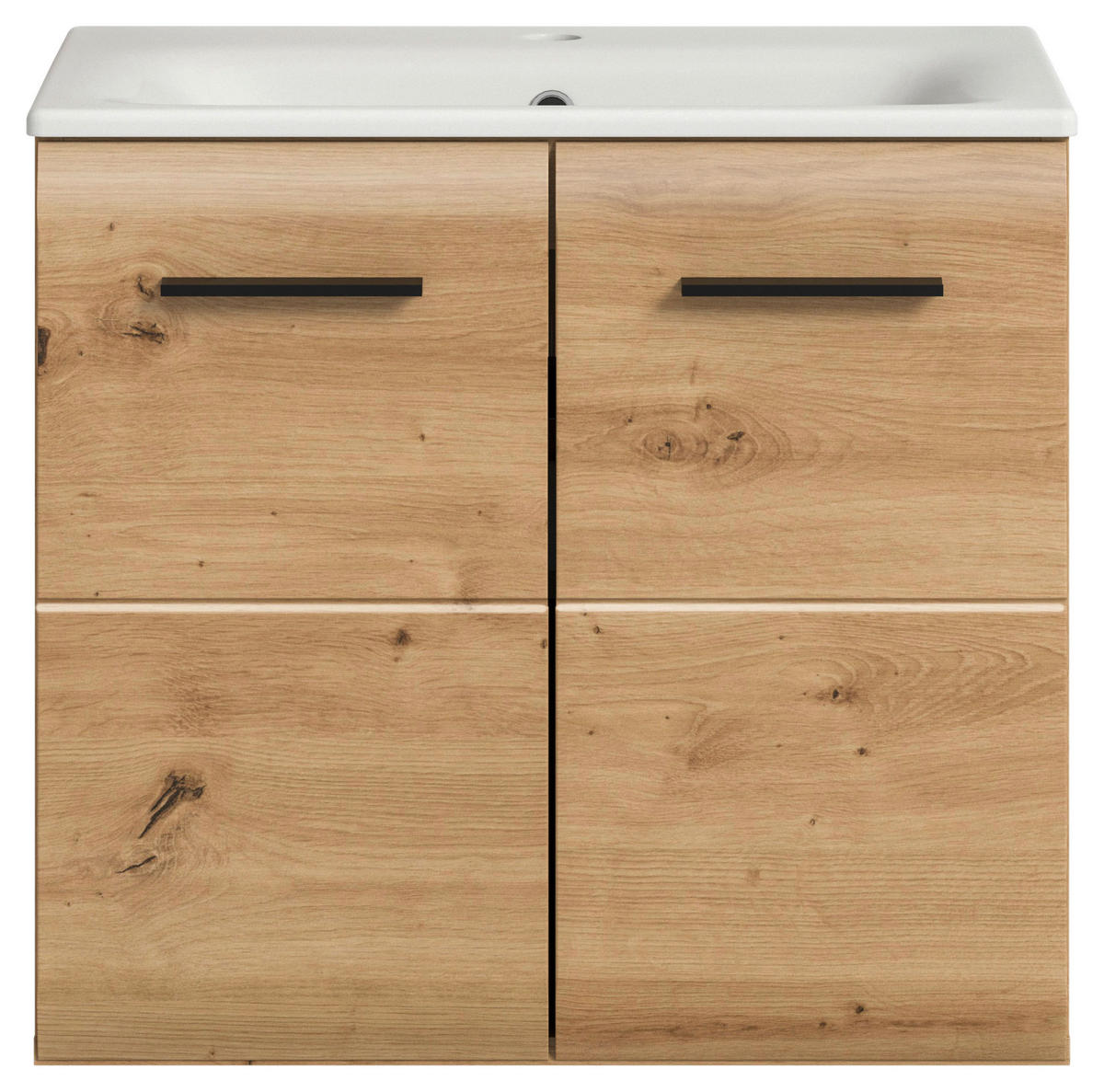 WASCHTISCHKOMBI 60 cm  - Schwarz/Eiche Artisan, Basics, Keramik/Holzwerkstoff (60cm) - MID.YOU