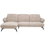 ECKSOFA in Chenille Taupe  180/282 cm  - Taupe/Schwarz, MODERN, Textil/Metall (180/282cm) - Novel