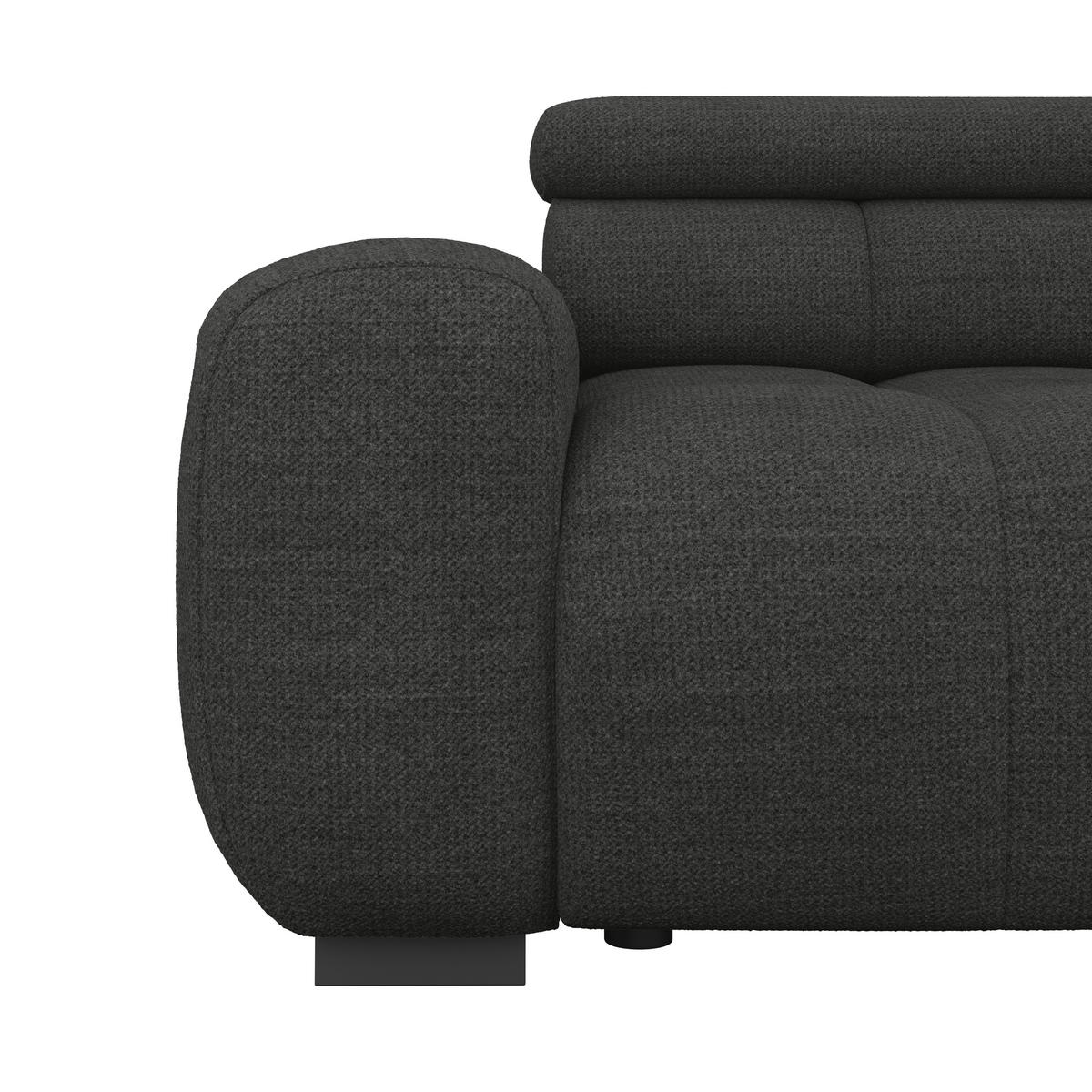 BIGSOFA inkl. mot. Funktion Webstoff Schwarz  - Schwarz, Design, Kunststoff/Textil (248/77-97/108cm) - Welnova