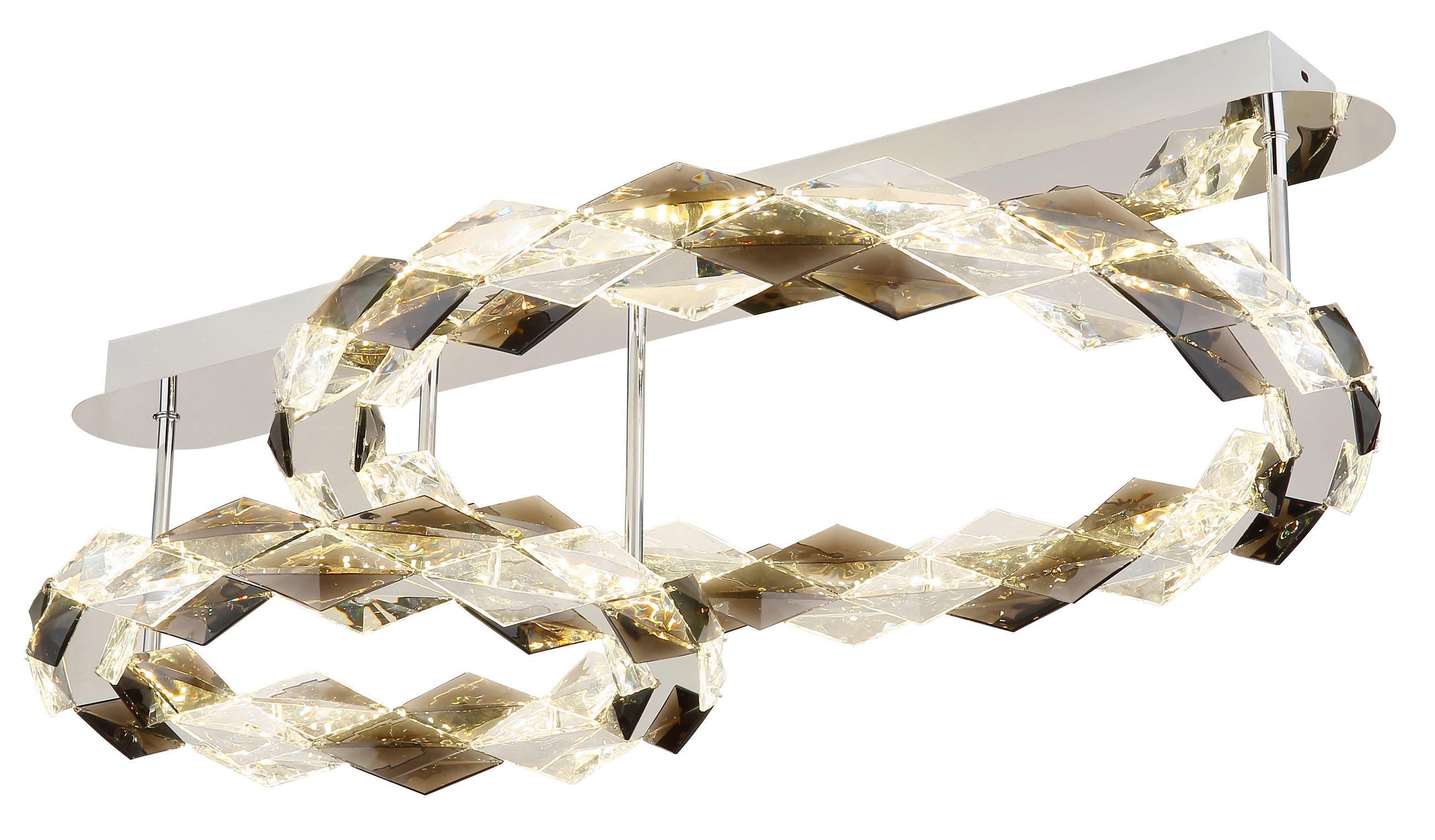 LED-DECKENLEUCHTE 50 W    80/55/24,5 cm  - Klar, Design, Kunststoff/Metall (80/55/24,5cm) - Globo