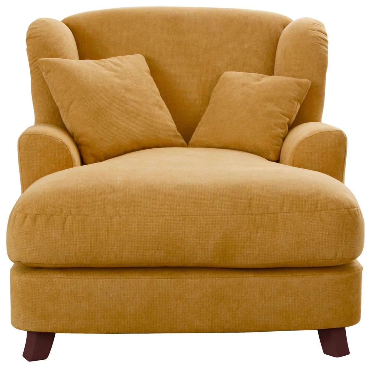 XXL-SESSEL in Senfgelb  - Dunkelbraun/Senfgelb, Modern, Holzwerkstoff/Textil (109/104/145cm) - Sit & More
