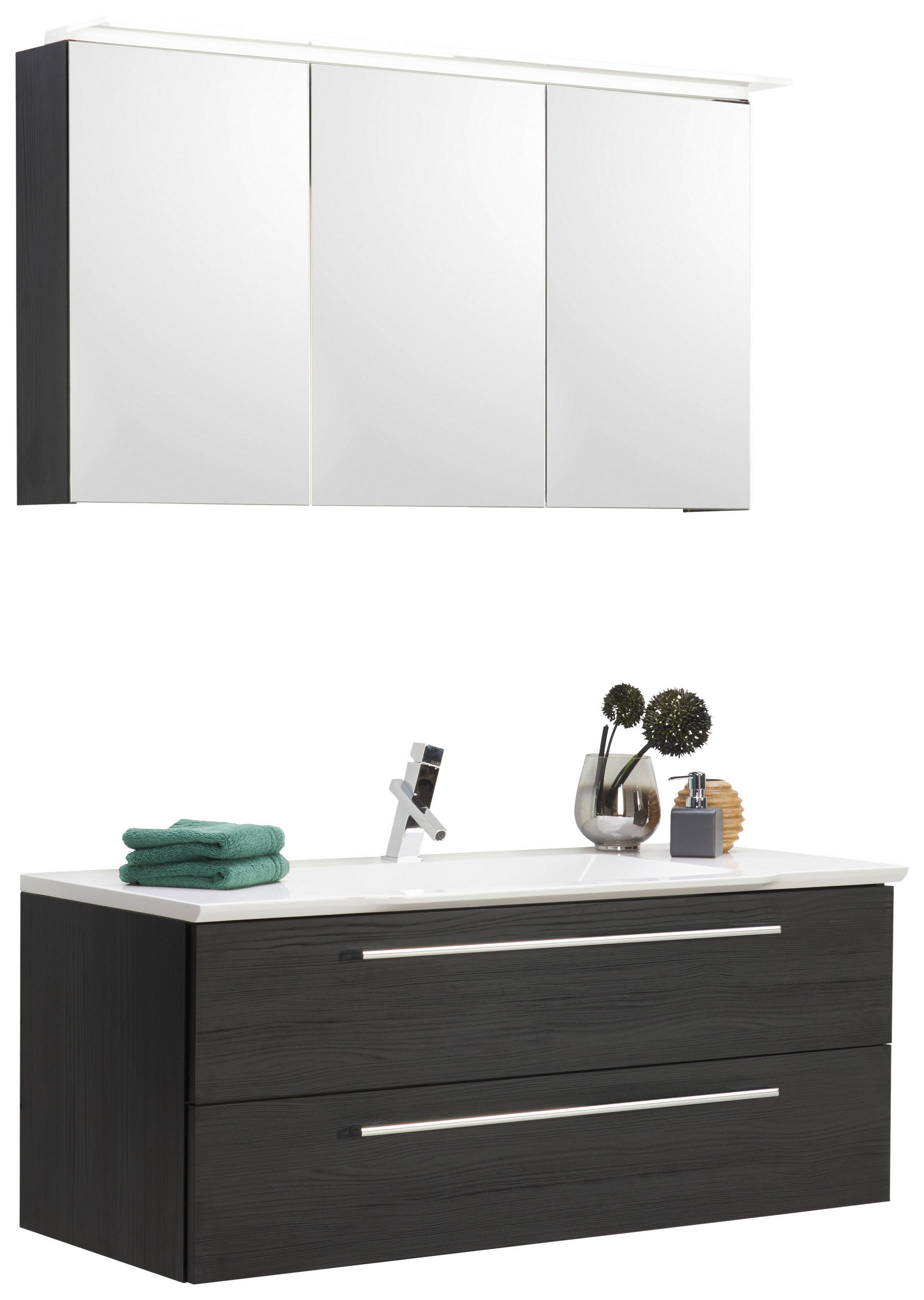 BADRUM 120 cm  - vit/svart, Design, trämaterial/sten (120cm)