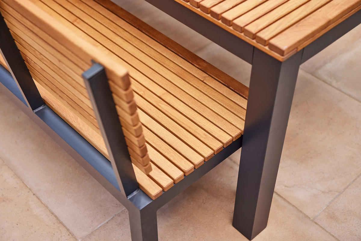 GARTENBANK 180/84/157,5 cm  in Naturfarben  - Anthrazit/Robinienfarben, KONVENTIONELL, Holz/Metall (180/84/157,5cm) - Siena Garden