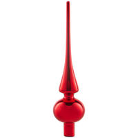 ŠPIČKA NA VÁNOČNÍ STROMEČEK - červená, Konvenční, sklo (26cm)