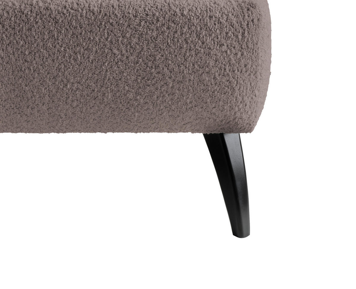 HOCKER Bouclé Taupe  - Taupe/Schwarz, MODERN, Holz/Textil (66/44/66cm) - MID.YOU