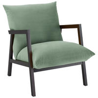 SESSEL Mikrofaser Mintgrün    - Wengefarben/Mintgrün, Design, Holz/Textil (63/76/80cm) - Carryhome