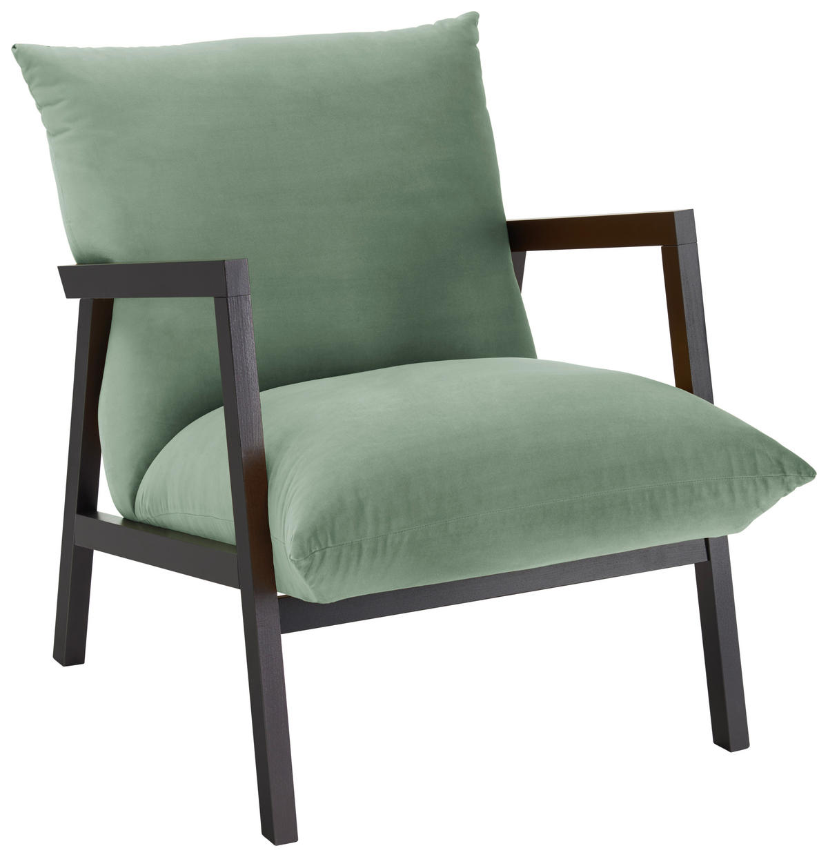 SESSEL Mikrofaser Mintgrün    - Wengefarben/Mintgrün, Design, Holz/Textil (63/76/80cm) - Carryhome