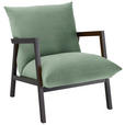 SESSEL in Mikrofaser Mintgrün  - Wengefarben/Mintgrün, Design, Holz/Textil (63cm) - Carryhome