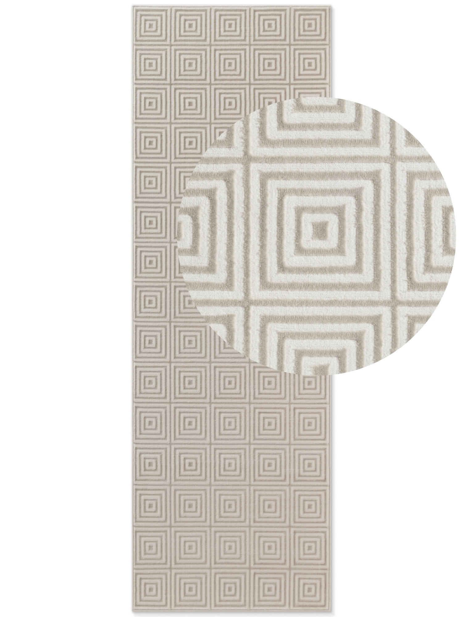 LÄUFER 80/240 cm Perles  - Creme/Weiß, Basics, Kunststoff (80/240cm) - Elle Decoration