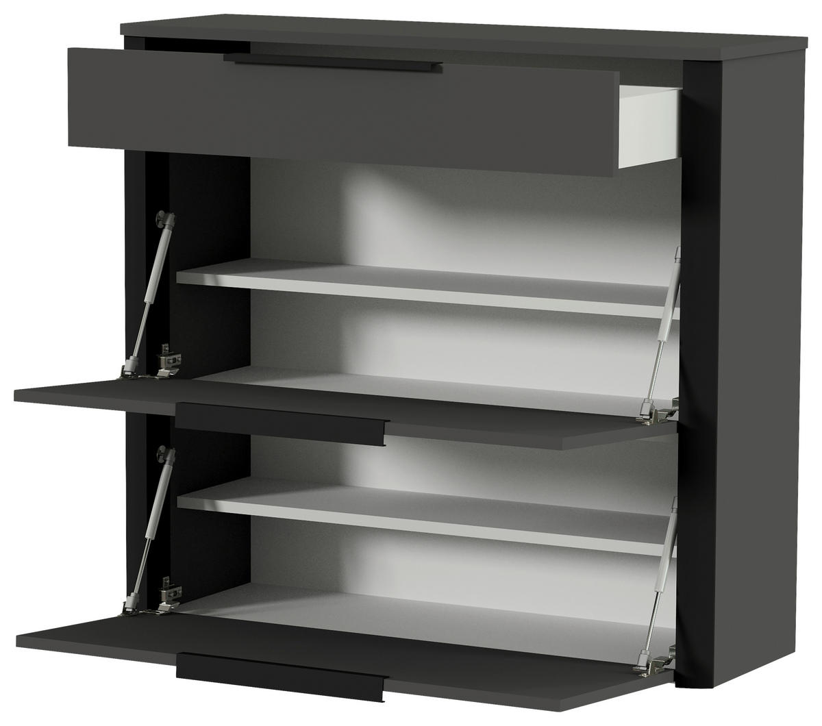 GARDEROBE 3-teilig  in 150/191/34 cm  - Anthrazit/Schwarz, Design, Glas/Holzwerkstoff (150/191/34cm) - Dieter Knoll