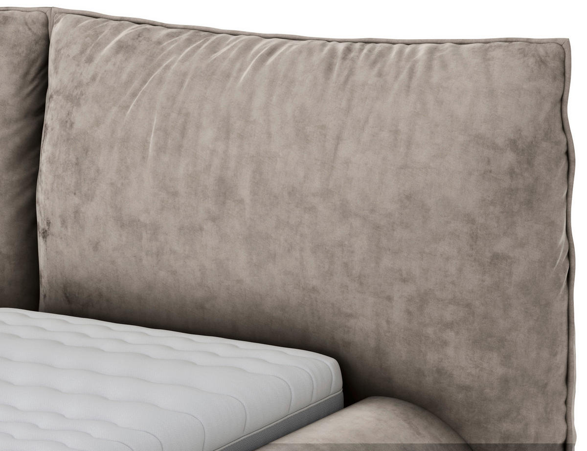 POLSTERBETT 200/200 cm,  in Dunkelbraun,  - Dunkelbraun/Schwarz, Design, Textil/Metall (200/200cm) - Belluti