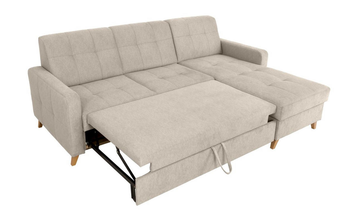 UGAONA GARNITURA bež  - prirodna boja/bež, Dizajnerski, tekstil/drvo (223/161cm) - Carryhome