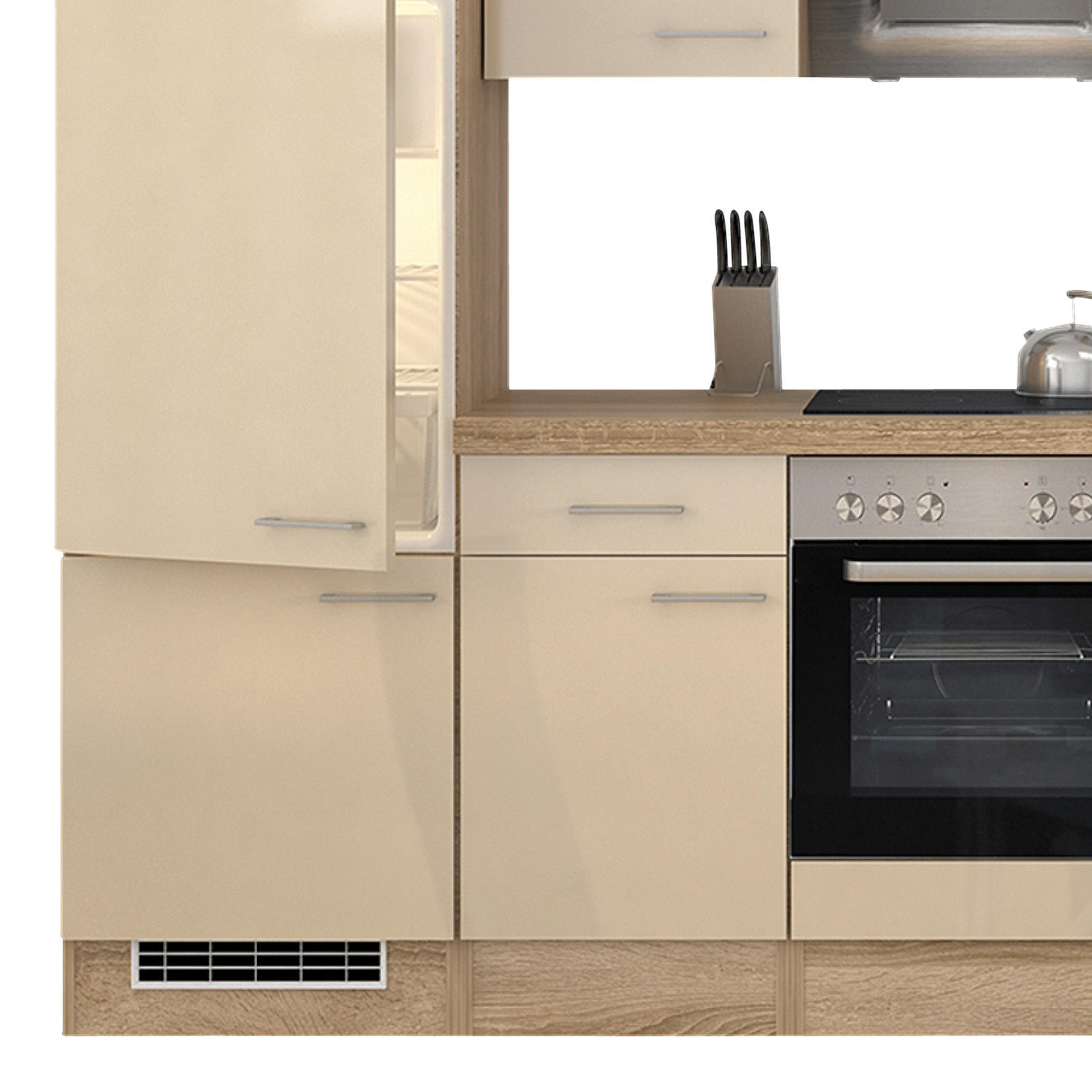KUCHYŇSKÁ LINKA NEPAL 270 - Sonoma dub/kašmírová, Moderní, kov/kompozitní dřevo (270cm) - FlexWell