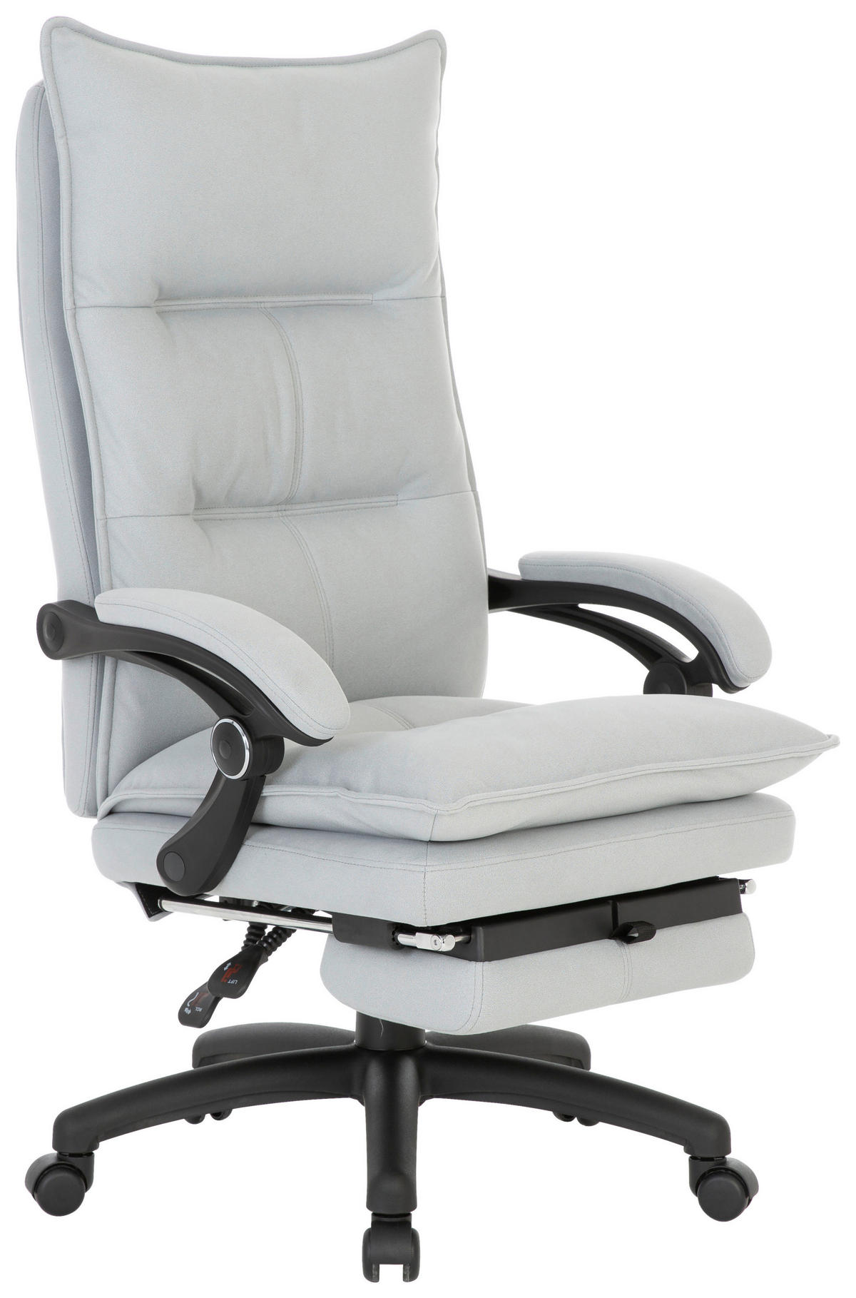 PISARNIŠKI STOL kovina, umetna masa, tekstil črna, svetlo siva  - črna/svetlo siva, Design, kovina/umetna masa (66/115-123/70cm) - Venda