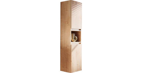 HOCHSCHRANK 40/163/30 cm  - Eichefarben, Design, Glas/Holzwerkstoff (40/163/30cm) - Novel