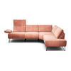 ECKSOFA in Samt Rosa  248-263/193 cm  - Schwarz/Rosa, Design, Textil/Metall (248-263/193cm) - SENSOO