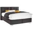 BOXSPRINGBETT 200/210 cm  in Schwarz  - Alufarben/Schwarz, KONVENTIONELL, Textil/Metall (200/210cm) - Dieter Knoll