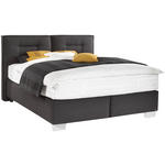 BOXSPRINGBETT 180/200 cm  in Schwarz  - Alufarben/Schwarz, KONVENTIONELL, Textil/Metall (180/200cm) - Dieter Knoll
