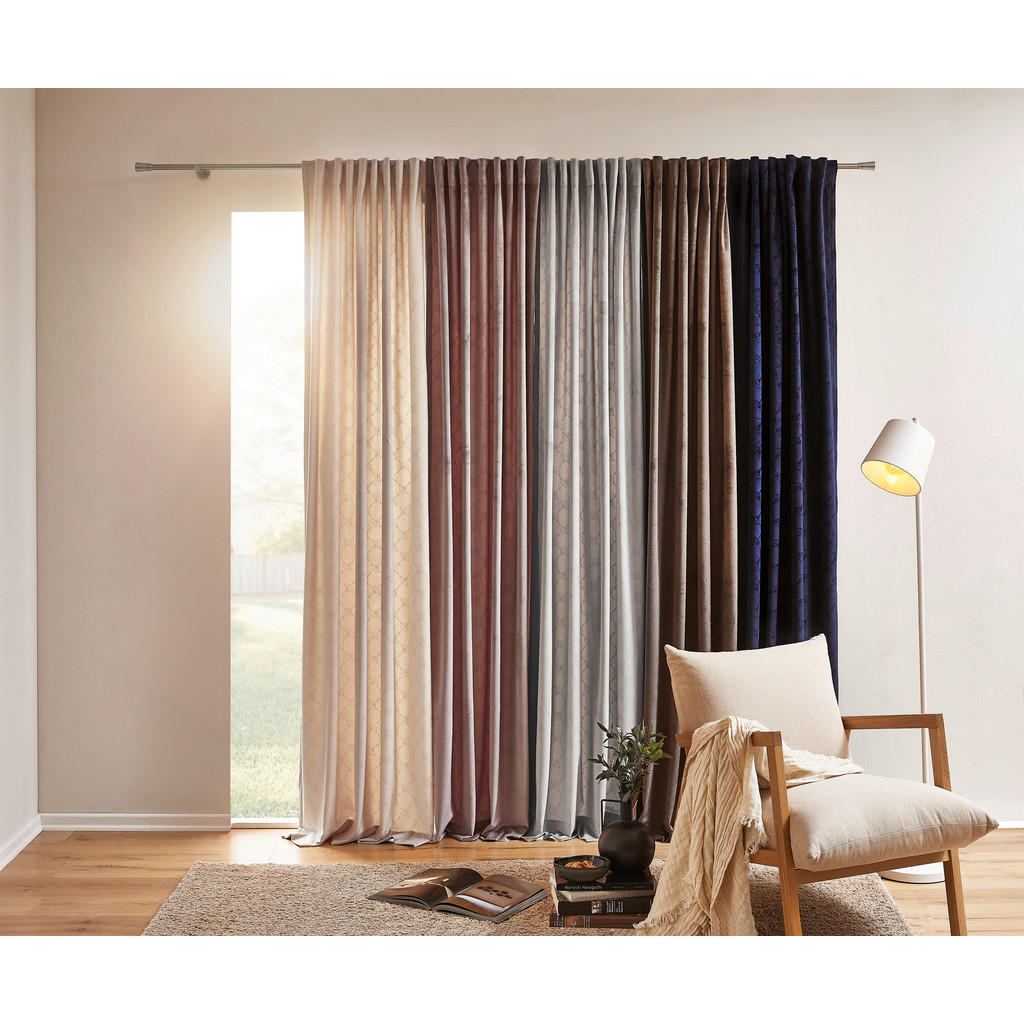 Thumbnail - Joop! Fertigvorhang J-Impress, Grau, Textil, Raute, 130x250 cm, für Stange und Schiene geeignet, mit Kombiband, Wohntext...