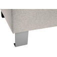 HOCKER in Textil Ecru  - Ecru/Silberfarben, Design, Textil/Metall (62/41/62cm) - Xora