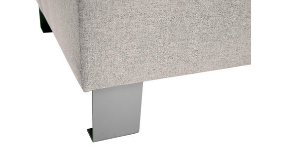 HOCKER in Textil Ecru  - Ecru/Silberfarben, Design, Textil/Metall (62/41/62cm) - Xora