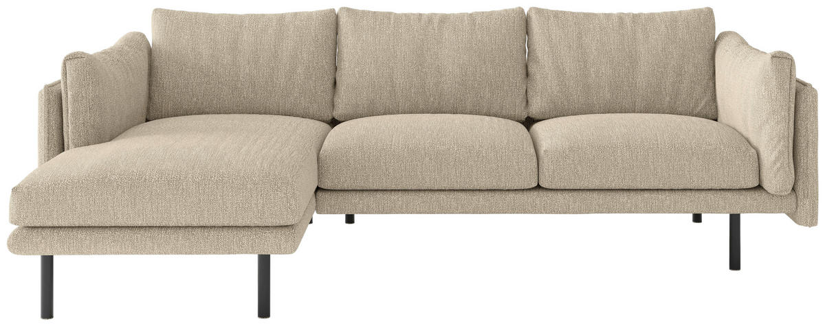 HÖRNSOFFA i flatväv beige  - beige/svart, Design, metall/textil (160/268/100cm) - Livetastic