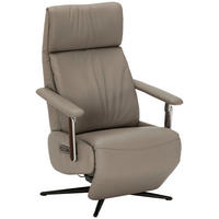 RELAXSESSEL Lederlook Echtleder    - Taupe/Schwarz, KONVENTIONELL, Leder/Textil (73/116/84cm) - Livetastic