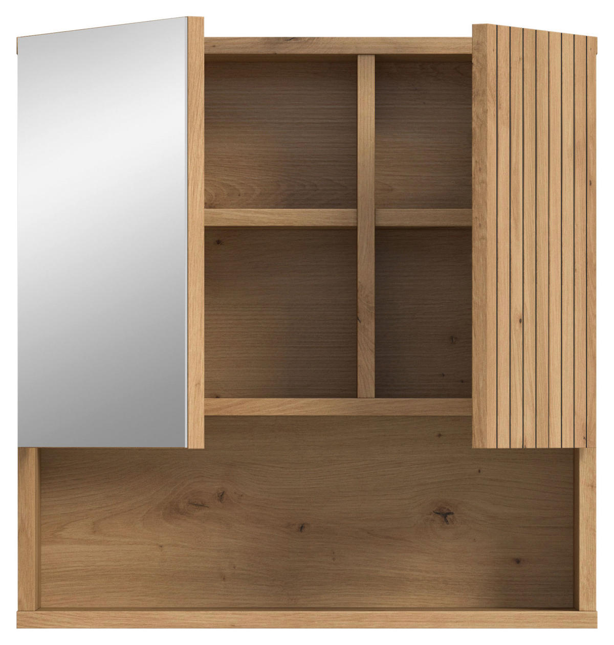 SPIEGELSCHRANK 60/55/17 cm  - Schwarz/Eiche Artisan, Basics, Holzwerkstoff/Kunststoff (60/55/17cm) - MID.YOU