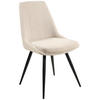 STUHL  in Eisen Leinenoptik Holz, Metall, Textil  - Beige/Schwarz, MODERN, Holz/Textil (49/88/59cm) - MID.YOU