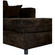 ECKSOFA  in Flachgewebe Dunkelbraun  - Dunkelbraun/Schwarz, KONVENTIONELL, Textil/Metall (252/162cm) - Carryhome