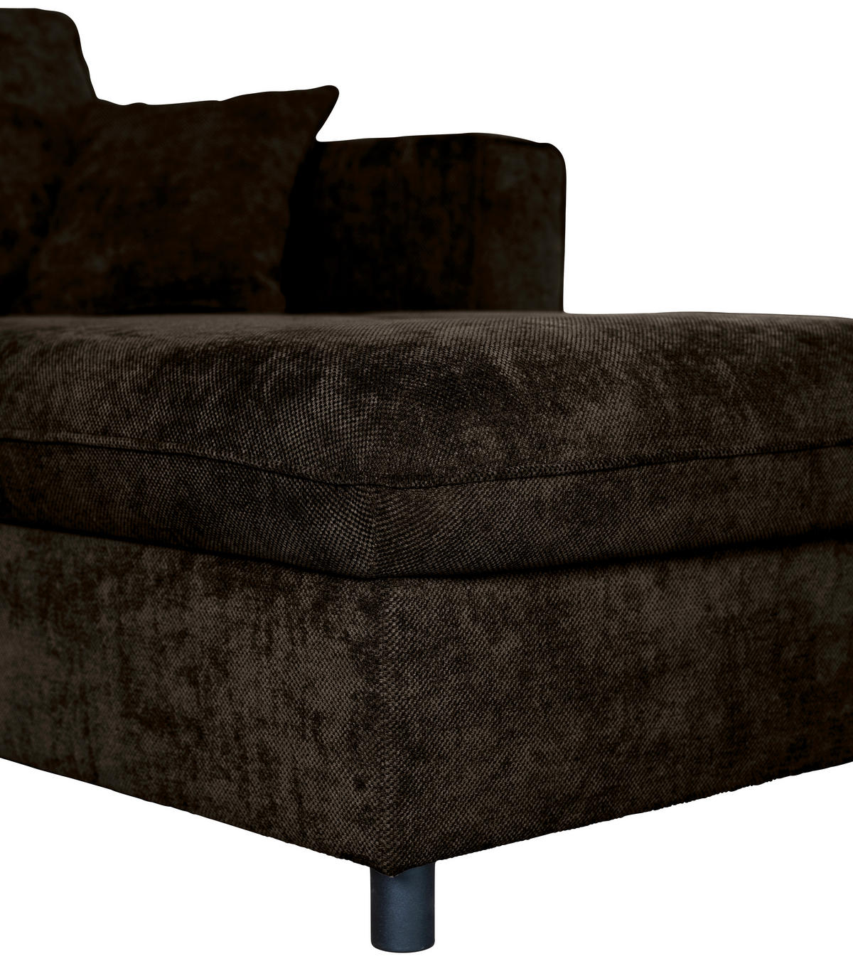 ECKSOFA Dunkelbraun Flachgewebe  - Dunkelbraun/Schwarz, KONVENTIONELL, Textil/Metall (252/162cm) - Carryhome