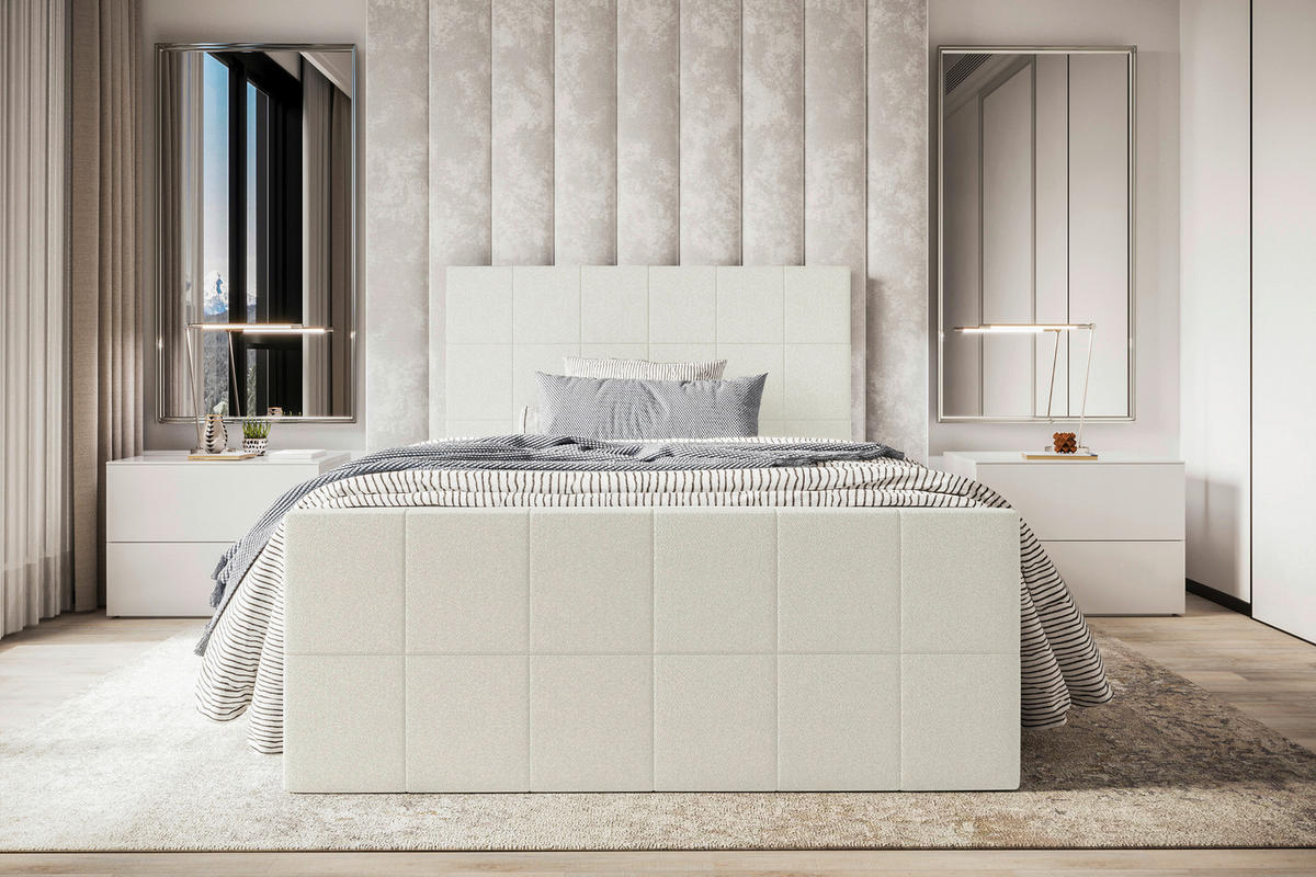 BOXBETT 140/200 cm  in Creme  - Creme, KONVENTIONELL, Kunststoff/Textil (140/200cm) - Boxxx