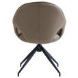 ARMLEHNSTUHL  Sitzfläche 360° drehbar, automatische Rückholfunktion  Echtleder  - Anthrazit/Schwarz, Design, Leder/Metall (62/85/64cm) - Novel