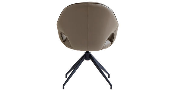 ARMLEHNSTUHL  Sitzfläche 360° drehbar, automatische Rückholfunktion  Echtleder  - Anthrazit/Schwarz, Design, Leder/Metall (62/85/64cm) - Novel