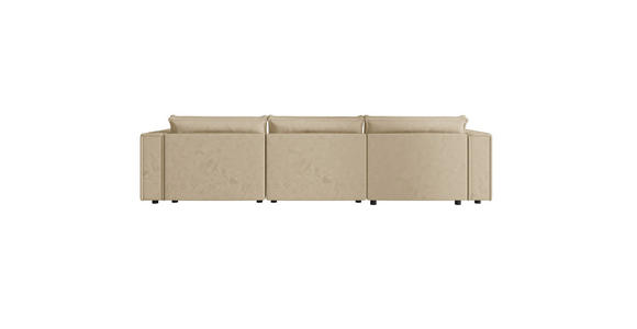 ECKSOFA Beige Webstoff Zierkissen, Rückenkissen, Rücken echt  - Beige/Schwarz, MODERN, Kunststoff/Textil (153/350cm) - Xora