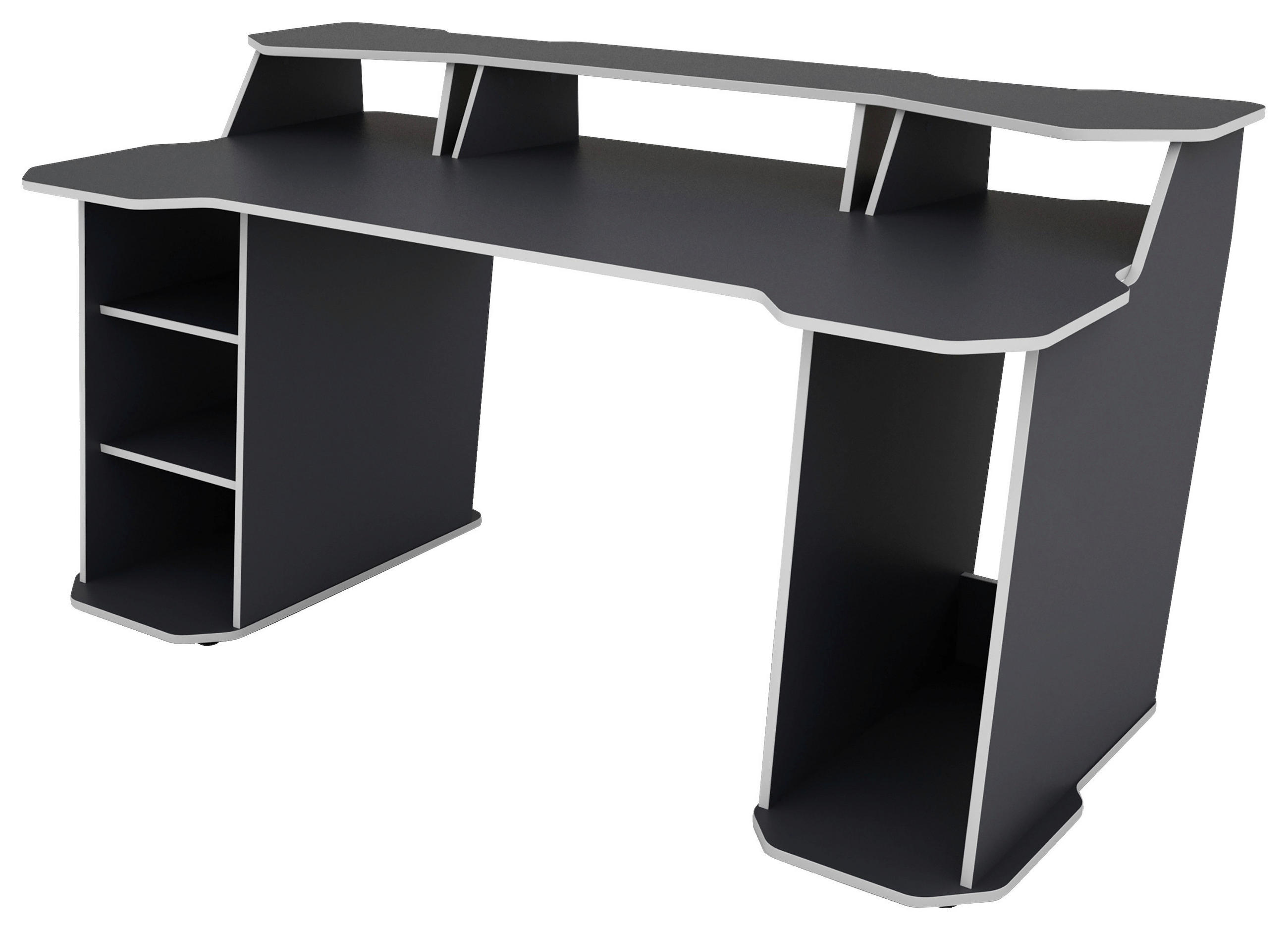 GAMINGTISCH 180/85/76 cm  in Anthrazit, Weiß  - Anthrazit/Weiß, LIFESTYLE, Holzwerkstoff (180/85/76cm) - MID.YOU