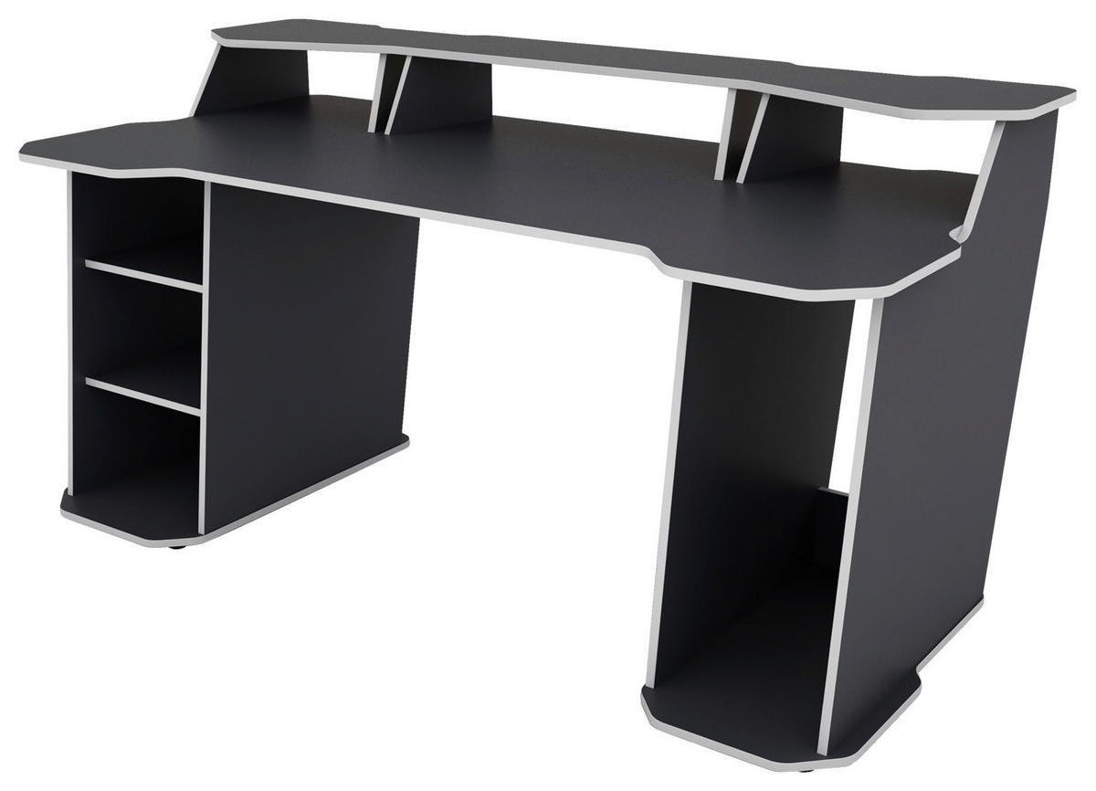 GAMINGTISCH Anthrazit, Weiß  - Anthrazit/Weiß, LIFESTYLE, Holzwerkstoff (180/85/76cm) - MID.YOU