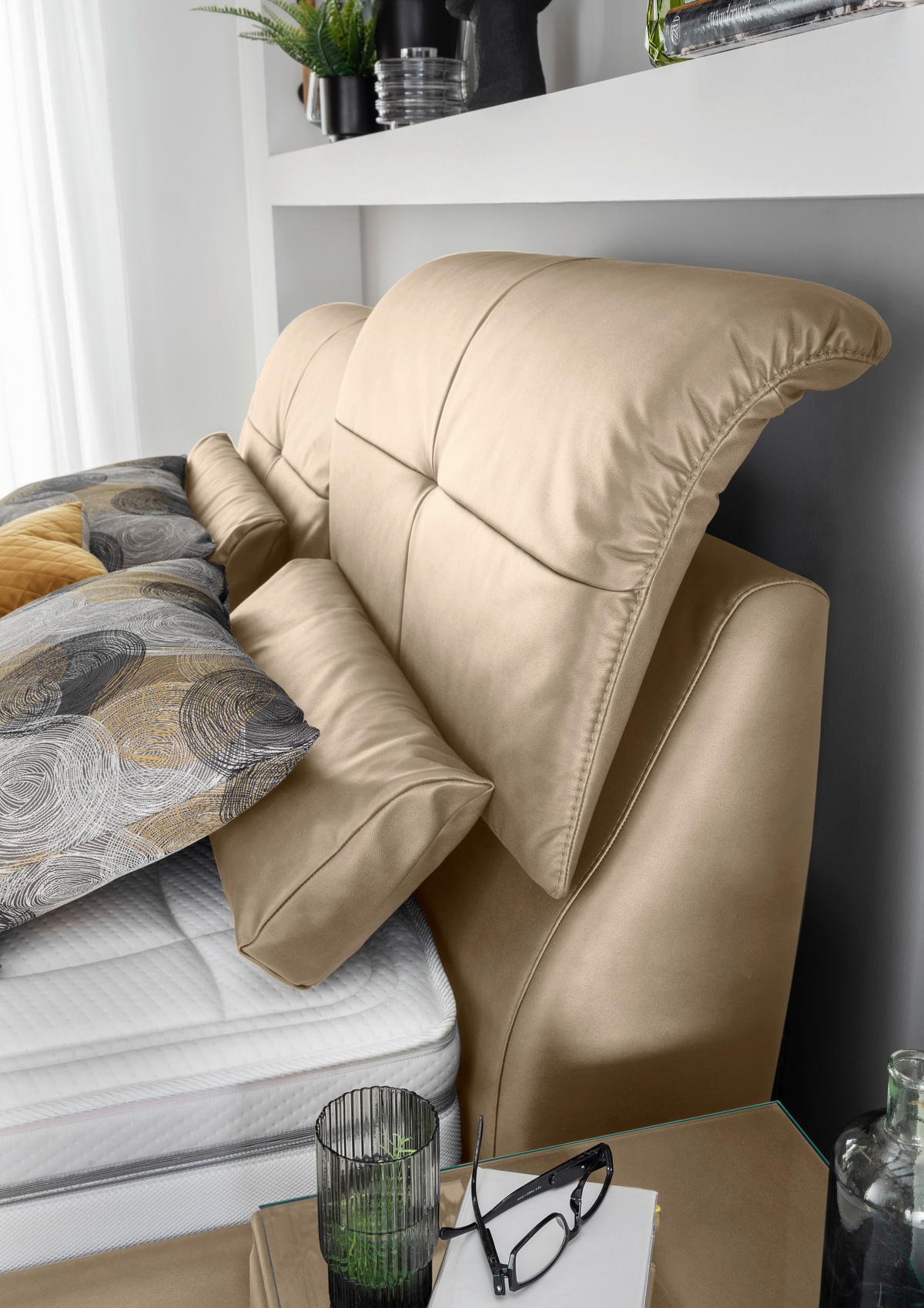 POLSTERBETT 180/200 cm  in Beige  - Weiss/Beige, Konventionell, Holz/Holzwerkstoff (180/200cm) - Beldomo - Sleep