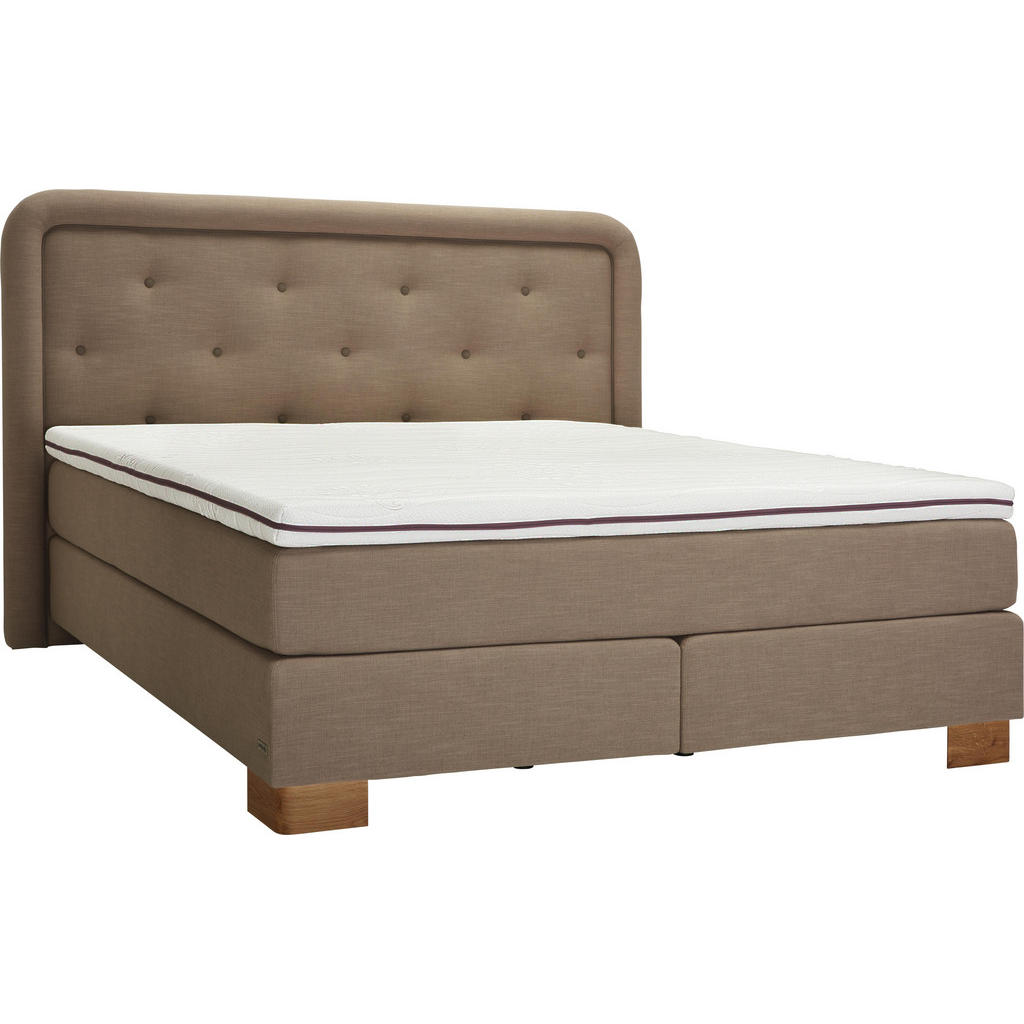 Boxspringbett 180/200 Cm In Naturfarben, Sandfarben Boxspringbett 180/200 Cm In Naturfarben, Sandfarben