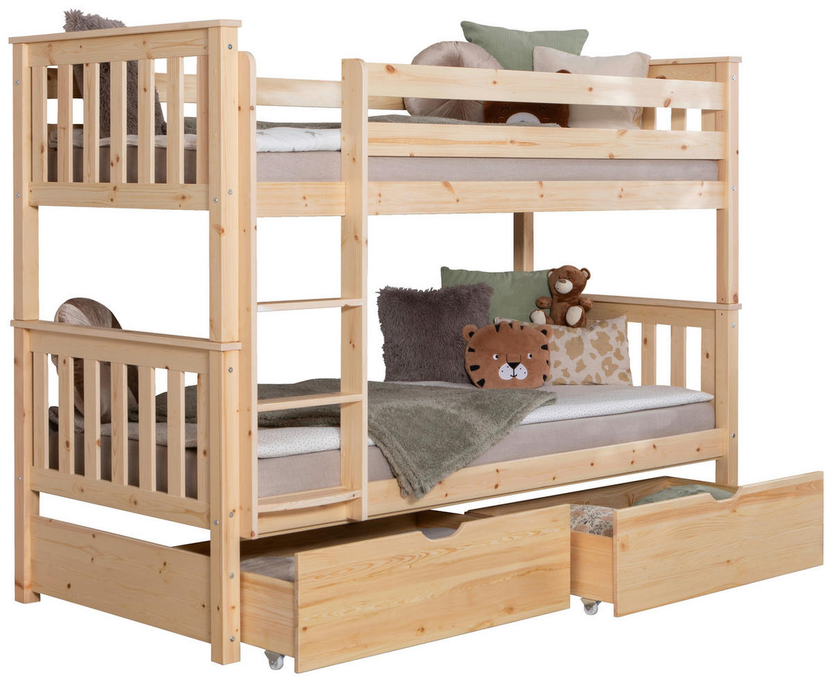 ETAGENBETT 90/200 cm Naturfarben  - Naturfarben, Modern, Holz (90/200cm) - MID.YOU