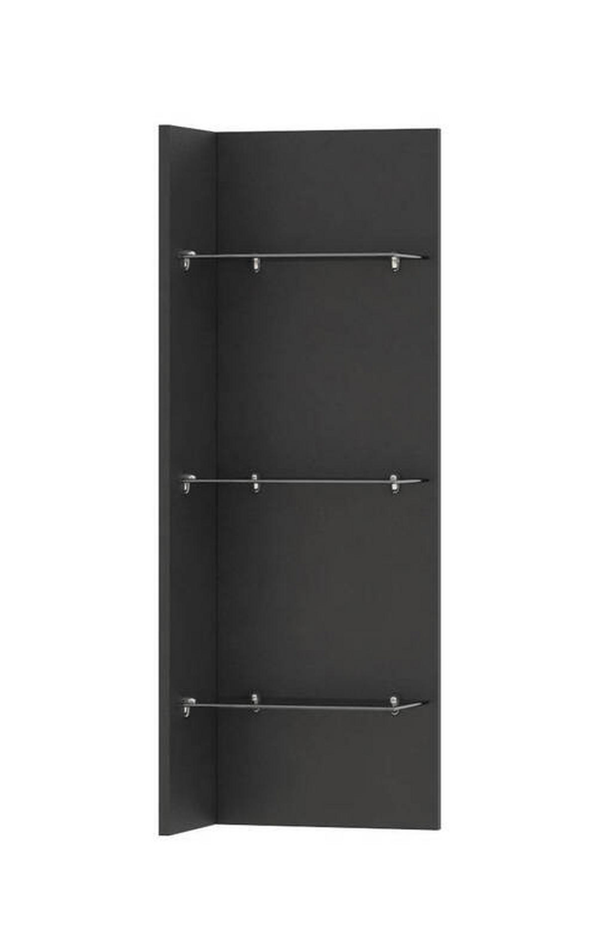 CORP CU RAFTURI  32/90/20 cm negru  - negru, sticlă/material pe bază de lemn (32/90/20cm) - Hom`in